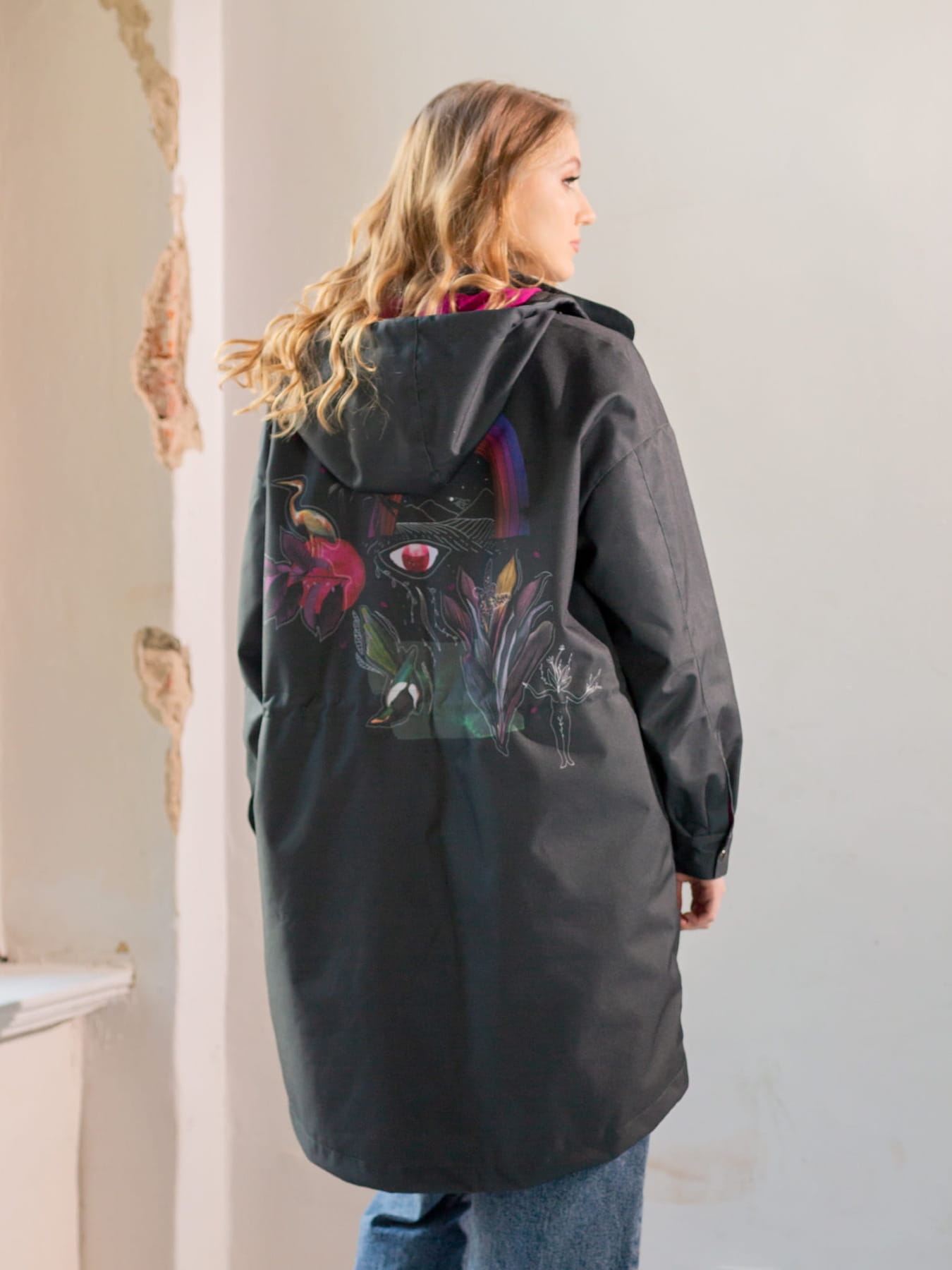 Kurtka oversize Paula - Tęcza Black