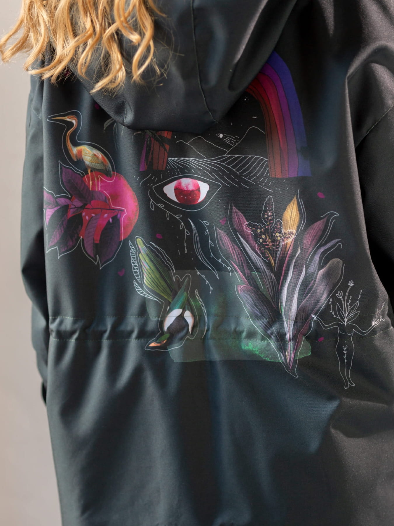 Kurtka oversize Paula - Tęcza Black