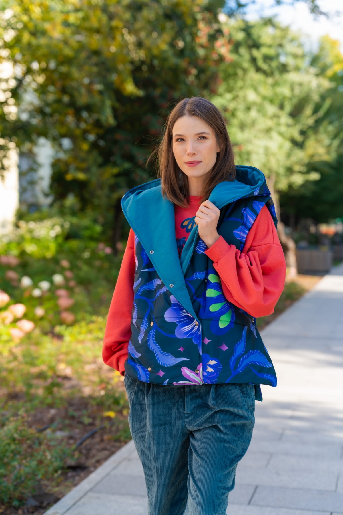 KAMIZELKA KRÓTKA BAJKOWY OGRÓD