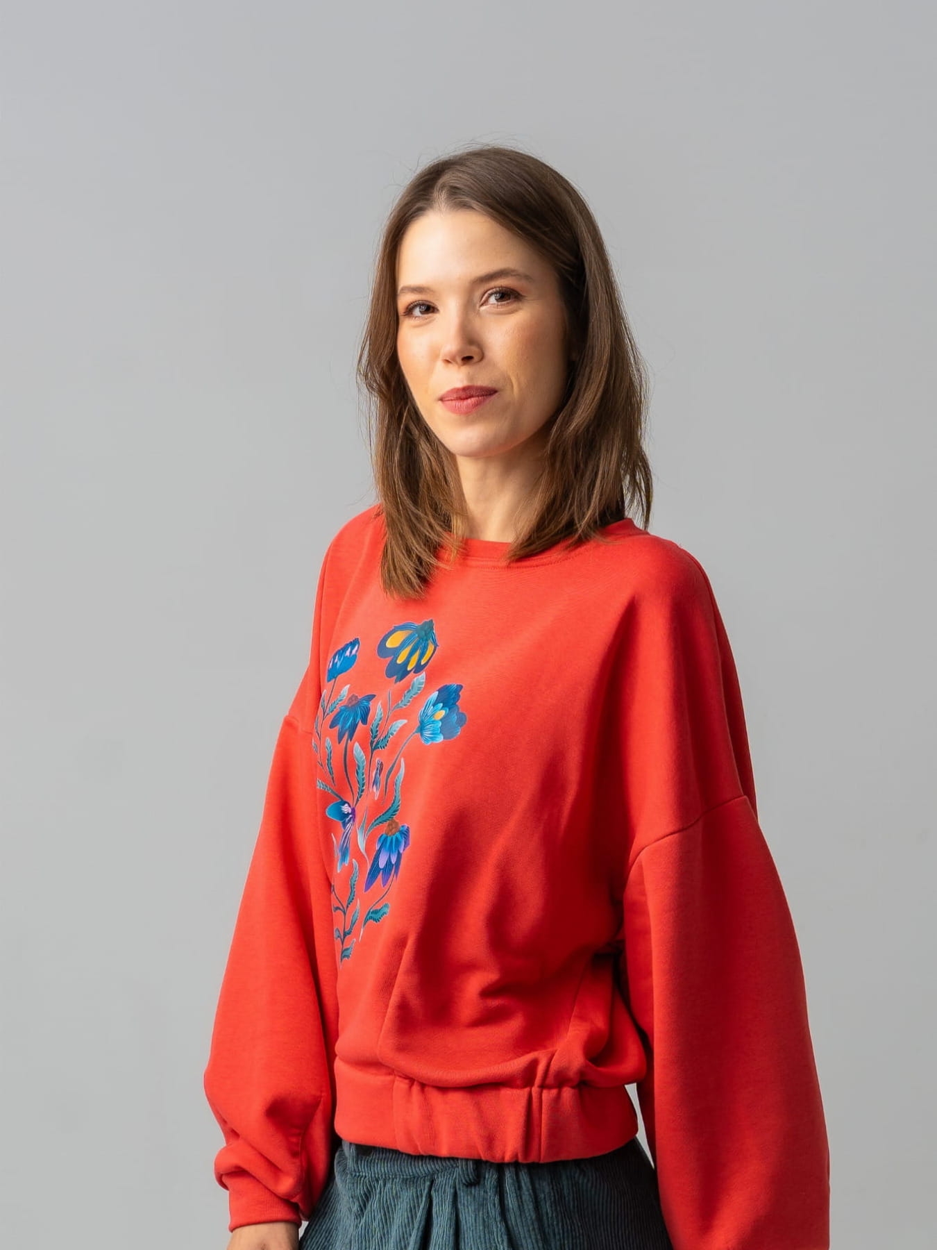 Bluza CRANBERRY BLOOM luzna bluza damska Pracownia FIO