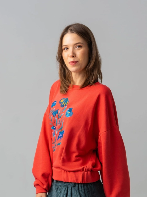 Bluza CRANBERRY BLOOM luzna bluza damska Pracownia FIO