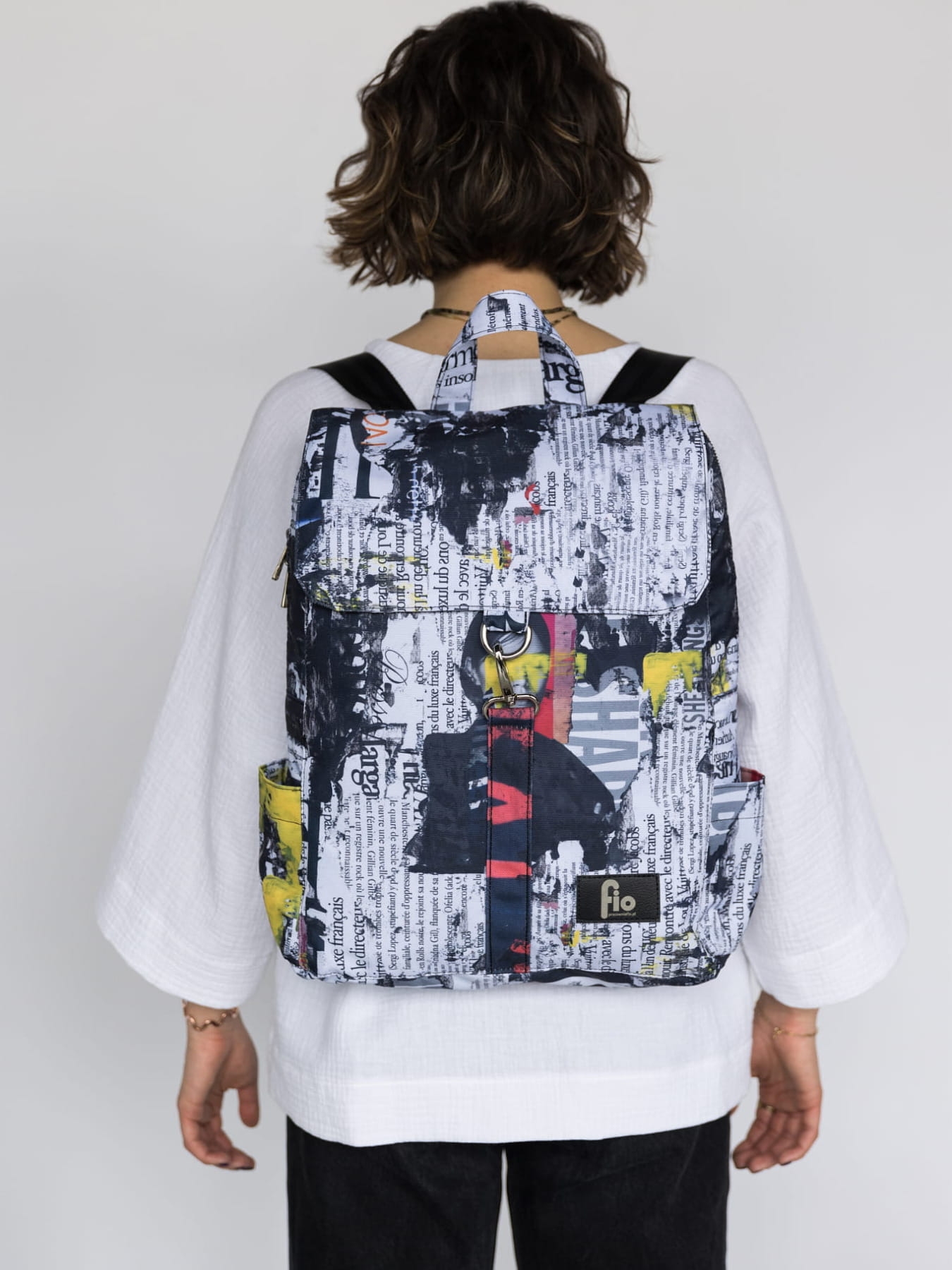 Plecak Miejski Gazeta- Wodoodporny z Autorskimi Printami