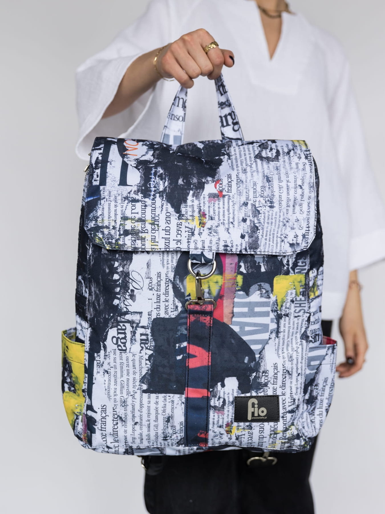 Plecak Miejski Gazeta- Wodoodporny z Autorskimi Printami