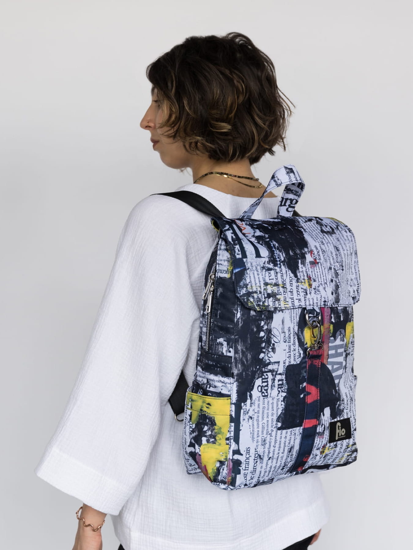 Plecak Miejski Gazeta- Wodoodporny z Autorskimi Printami