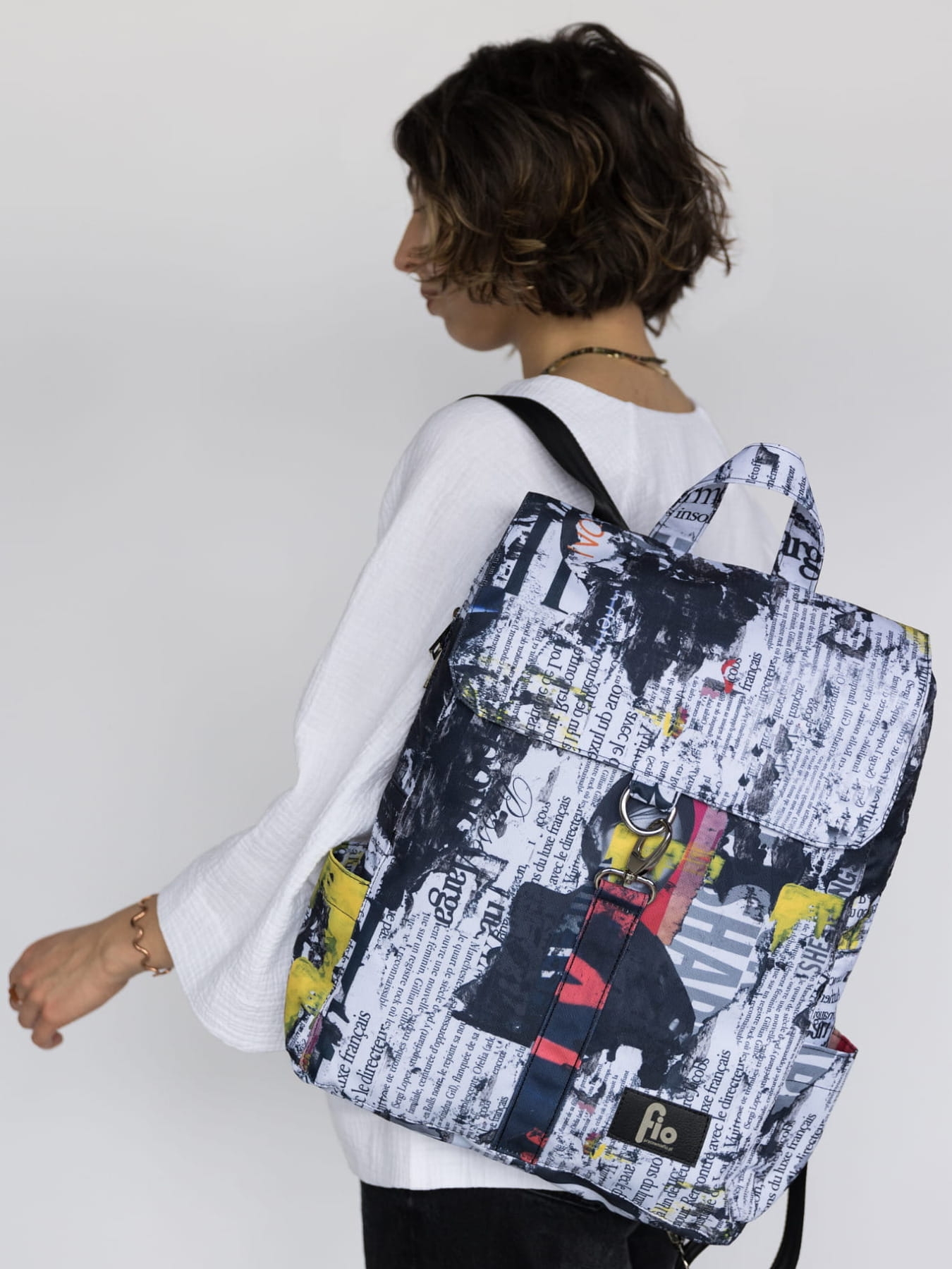 Plecak Miejski Gazeta- Wodoodporny z Autorskimi Printami