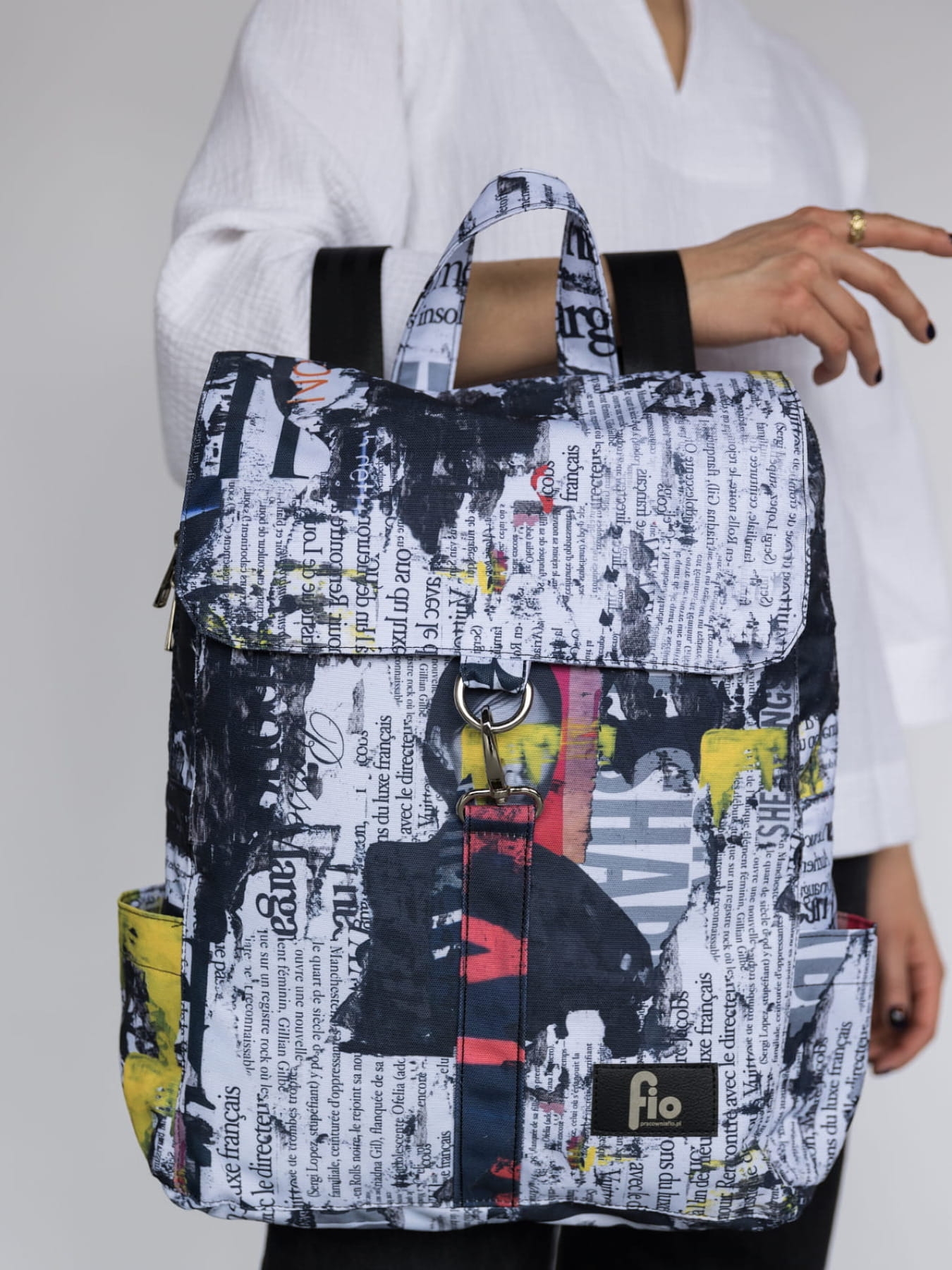 Plecak Miejski Gazeta- Wodoodporny z Autorskimi Printami