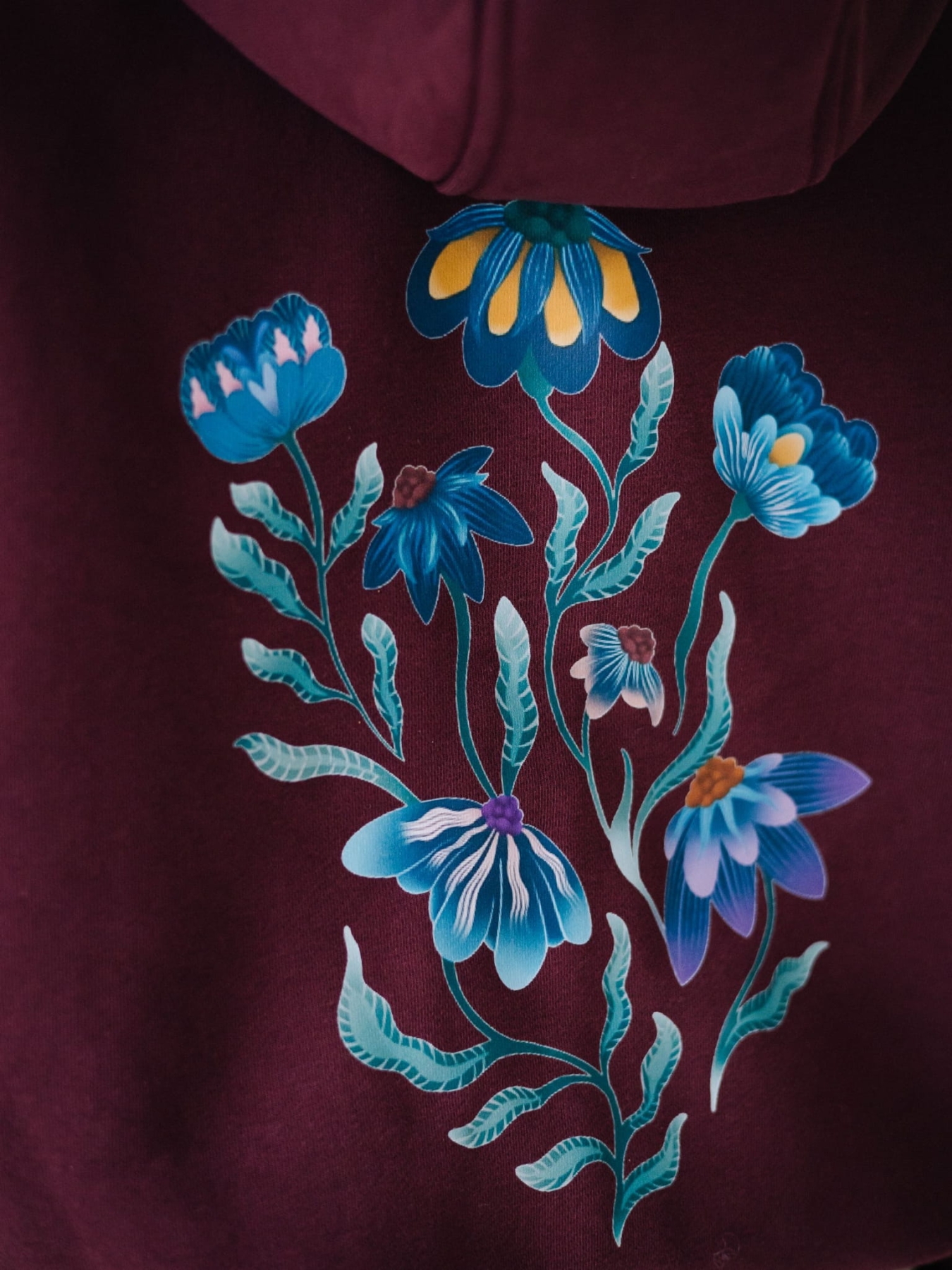 BLUZA BORDEAUX FLORA HOODIE