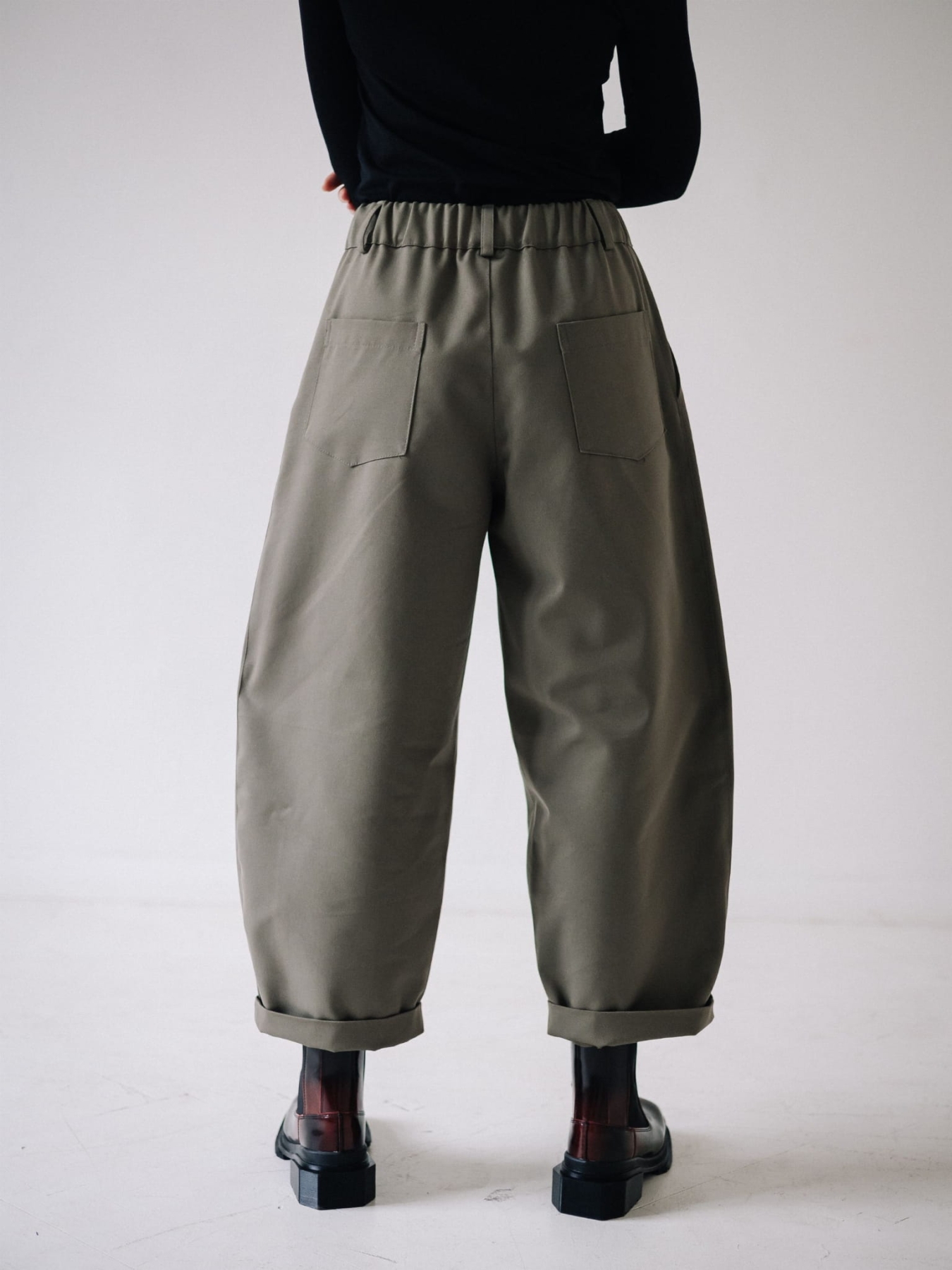 SPODNIE — Balloon Olive