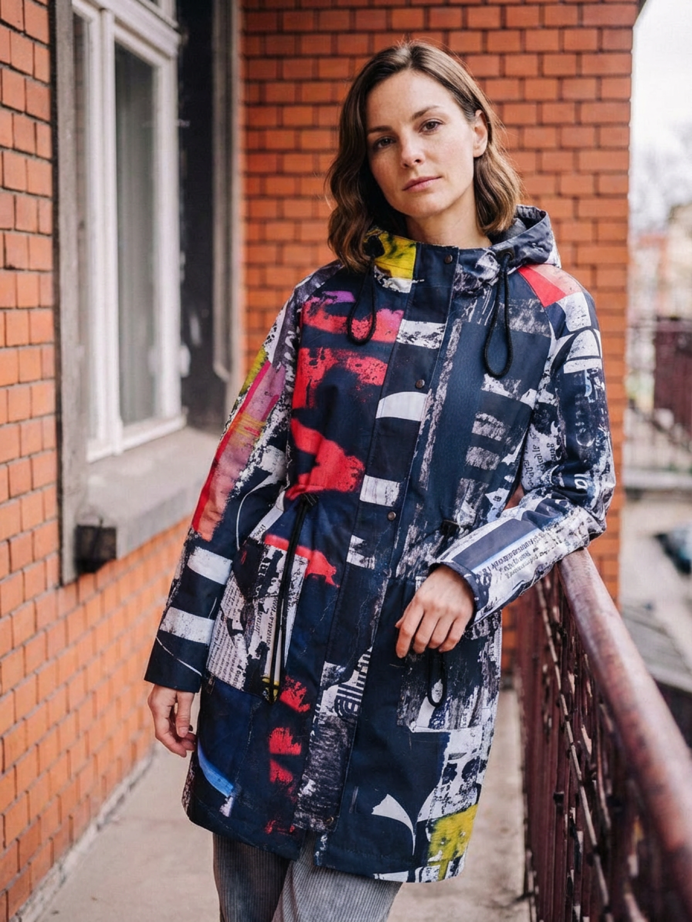 KURTKA ZIMOWA COLLAGE wizualizacja AI, ujęcie full body