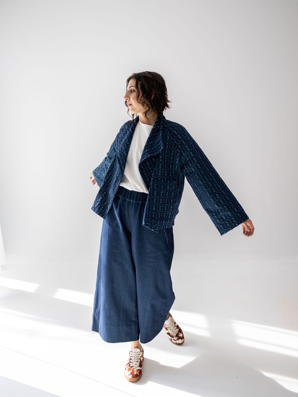 kuloty denim granatowe elastyczny pas