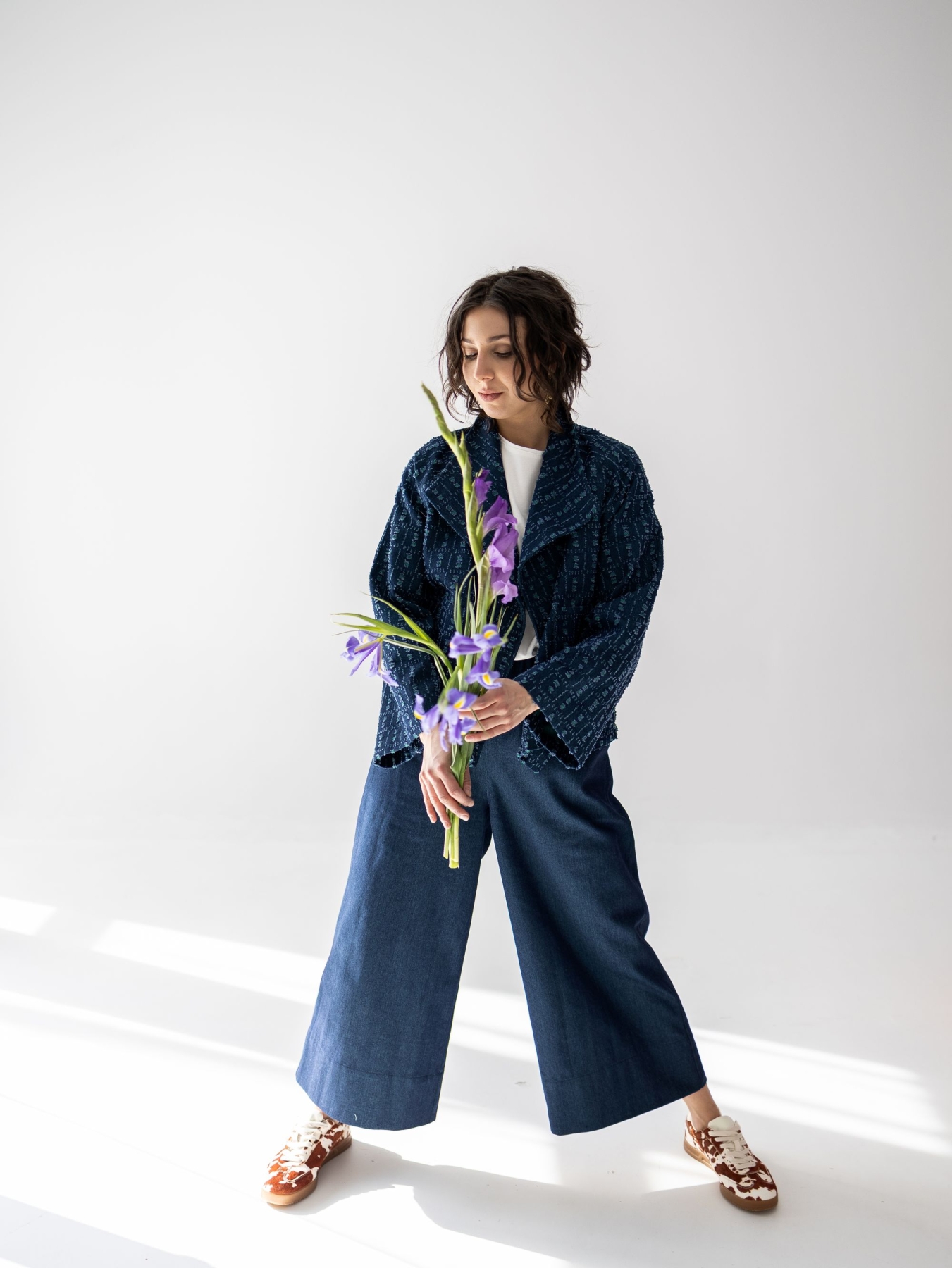 kuloty jeansowe damskie szerokie nogawki