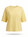 żółta bluzka damska Basic Soft z miękkiej bawełny z elastanem, o luźnym fasonie i krótkim rękawie.