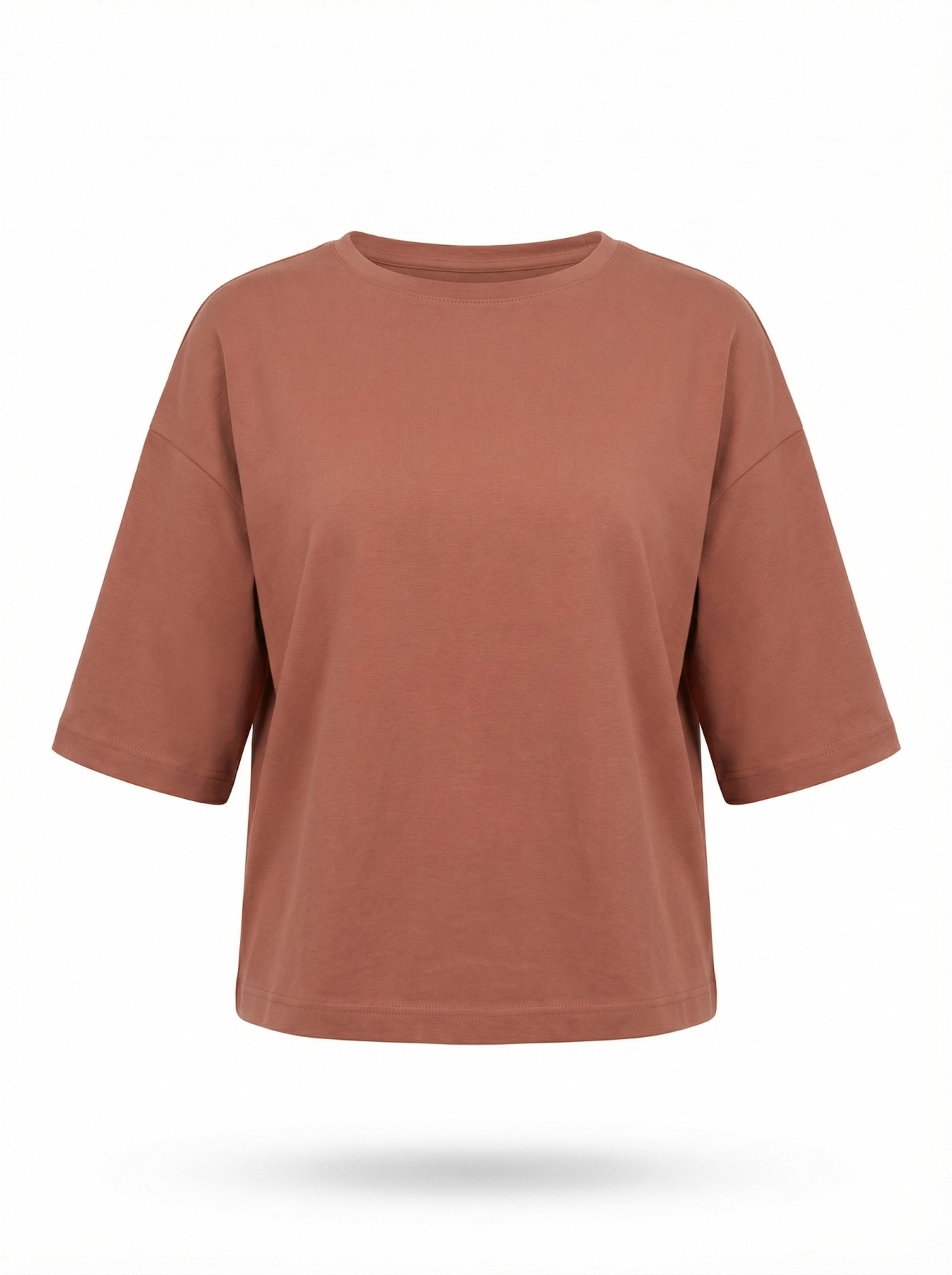 Luźna bluzka damska Basic Soft z bawełny z elastanem, o prostym fasonie i krótkim rękawie, dostępna w kolorach: biały, żółty, czarny, terracotta i miętowy.