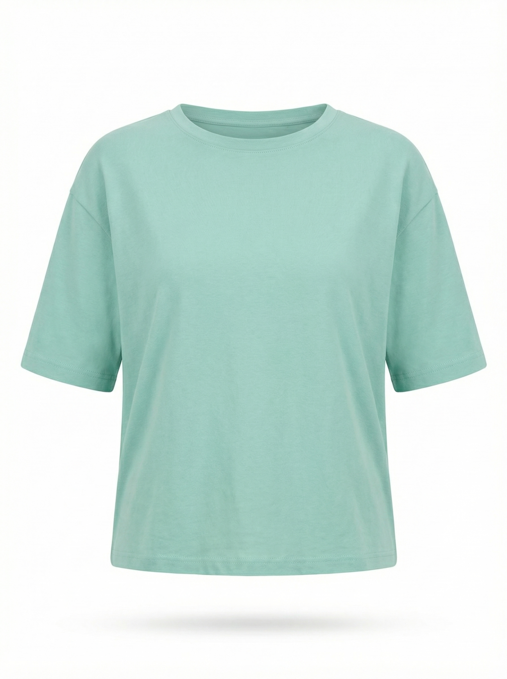 bluzka damska Basic Soft z miękkiej bawełny z elastanem, o luźnym fasonie i krótkim rękawie.