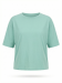 bluzka damska Basic Soft z miękkiej bawełny z elastanem, o luźnym fasonie i krótkim rękawie.