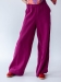 Lniane spodnie Natural Elegance w intensywnym różowym kolorze, szerokie nogawki i elastyczny pas Pracownia FIO