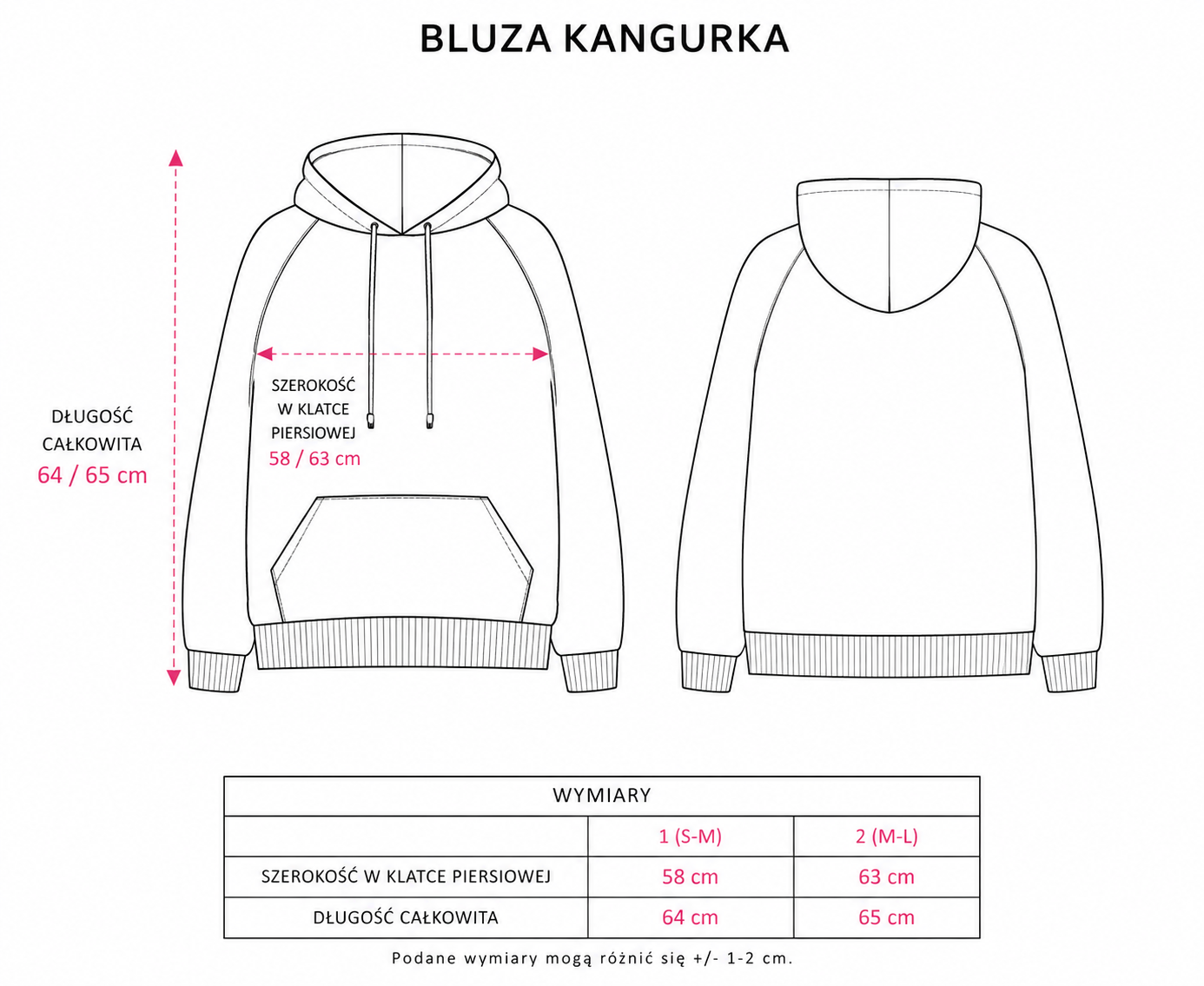 Oversize’owa bluza kangurka Nuvola w kolorze pudrowego różu z pastelowymi troczkami Pracownia FIO