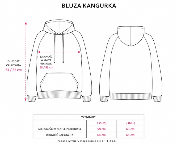 Oversize’owa bluza kangurka Nuvola w kolorze pudrowego różu z pastelowymi troczkami Pracownia FIO