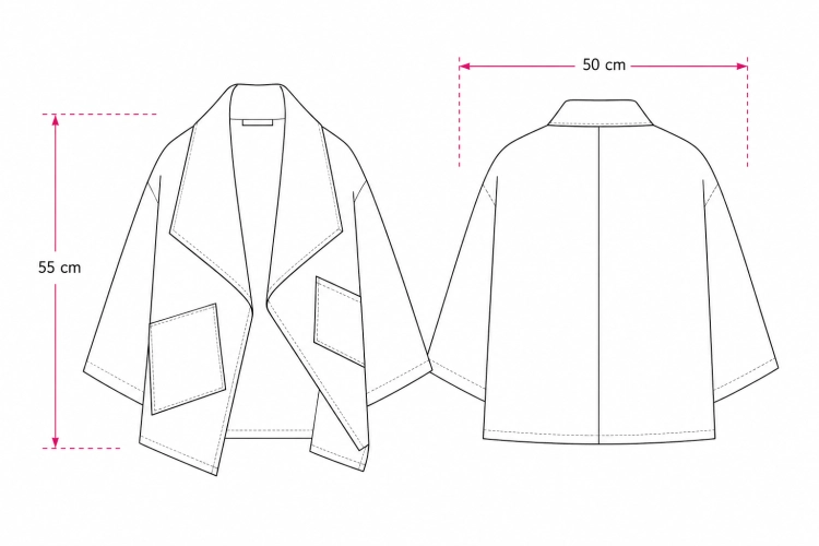 Dwustronne bawełniane kimono oversize z asymetrycznymi kieszeniami marki Pracownia FIO