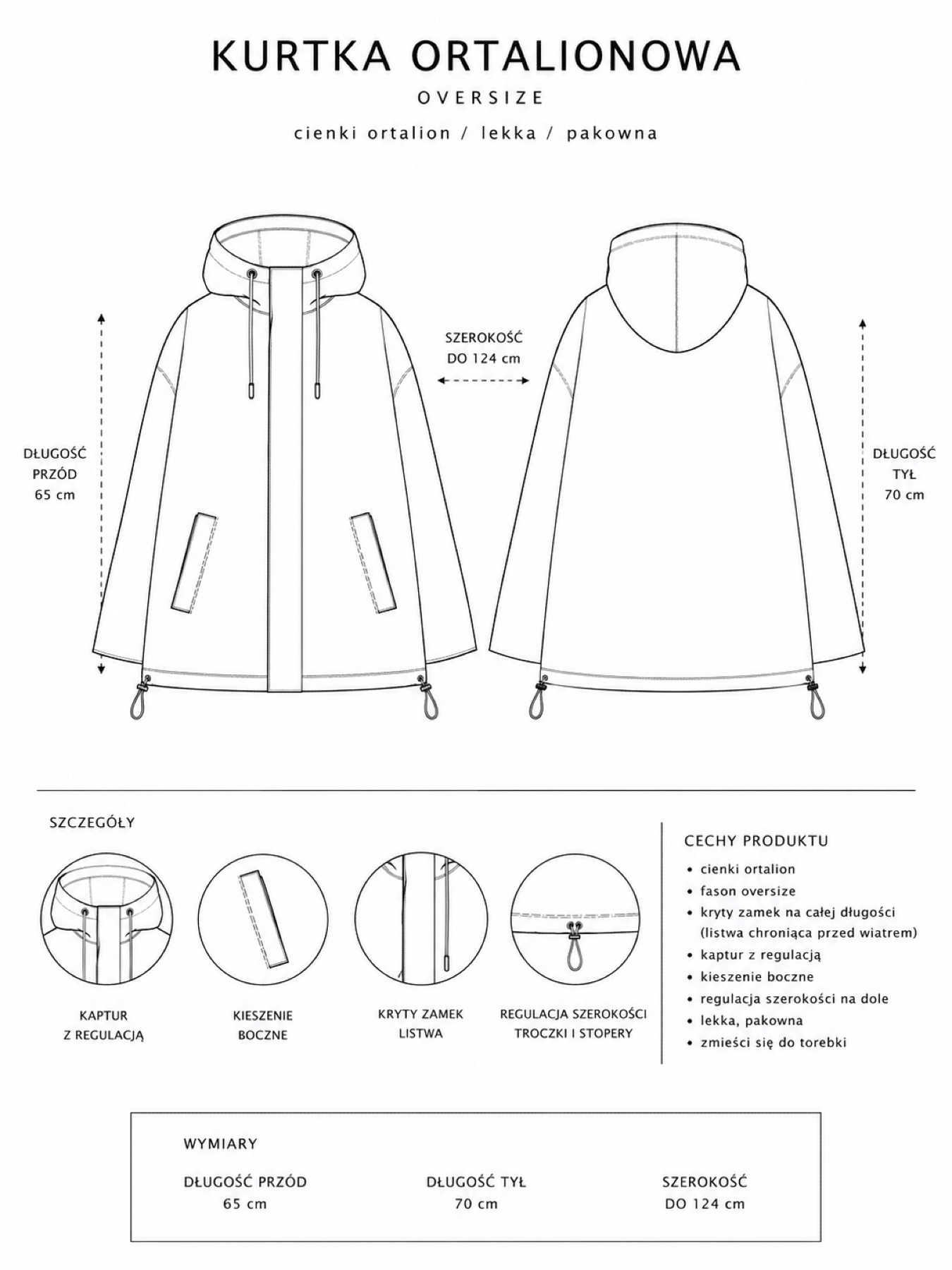 Kurtka muślinowa Lorea oversize z pikowanego muślinu we wzorzysty print Pracownia FIO