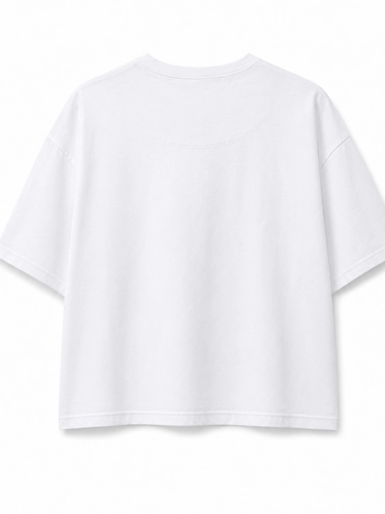 Biały T-SHIRT ANTS ze 100% bawełny z autorskim nadrukiem dwóch czarnych mrówek i czerwonej kropki na przodzie