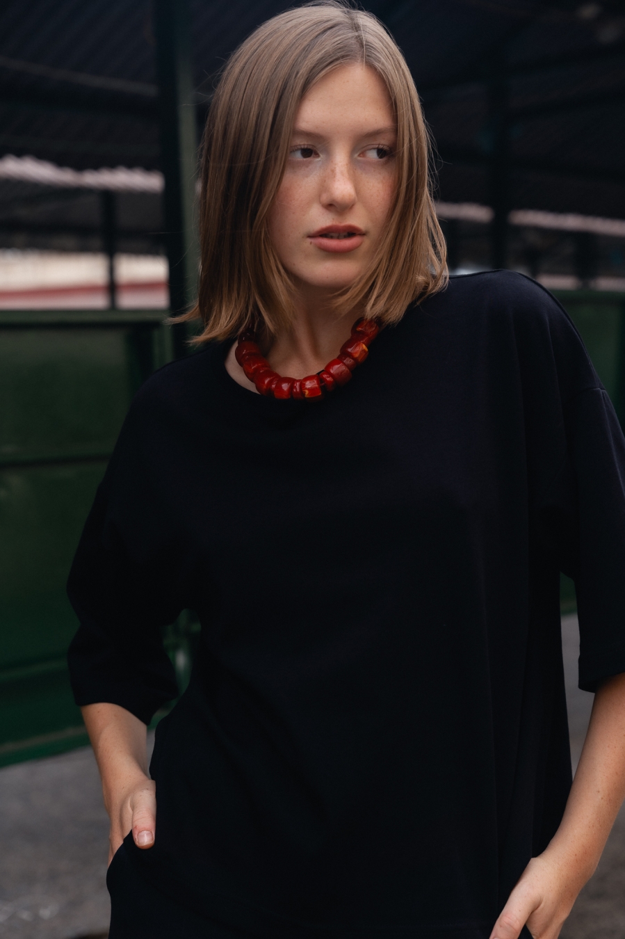 BLUZKA MIO BLACK czarna bawełniana bluzka oversize Pracownia FIO
