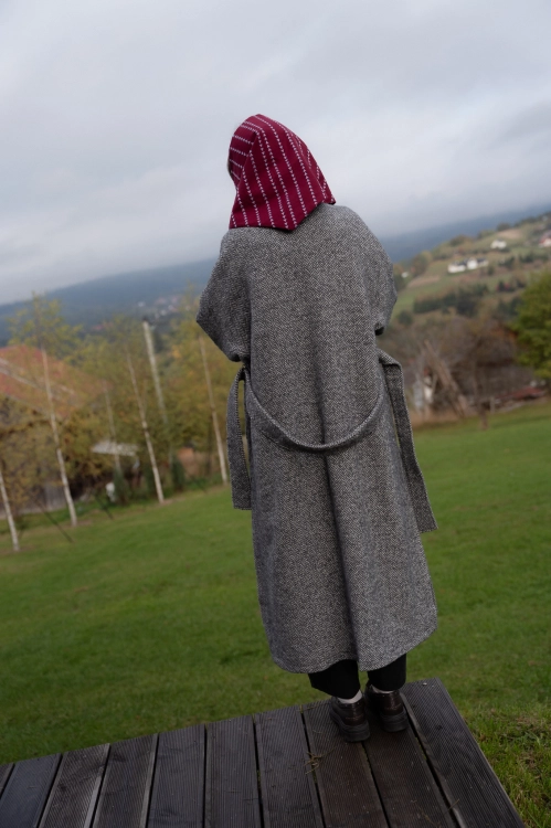 PŁASZCZ NORTH GREY oversize z wełną i alpaką Pracownia FIO