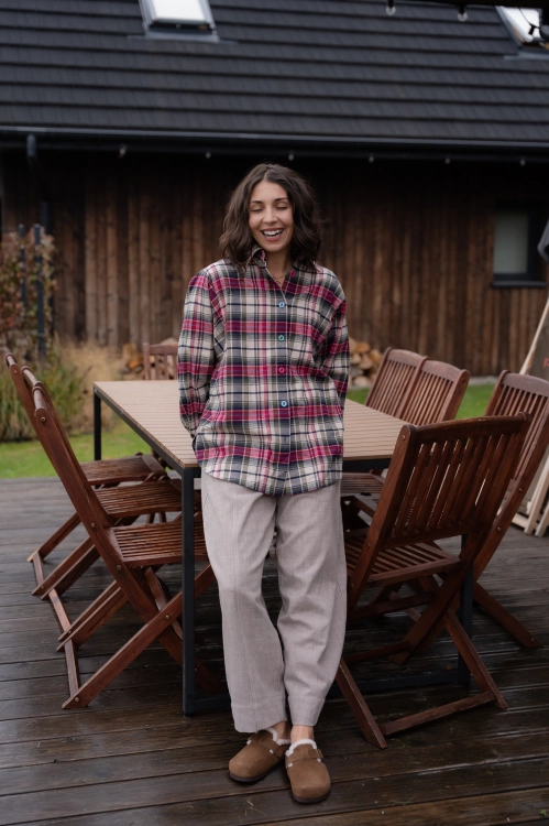 KOSZULA RED TARTAN bawełniana oversize Pracownia FIO