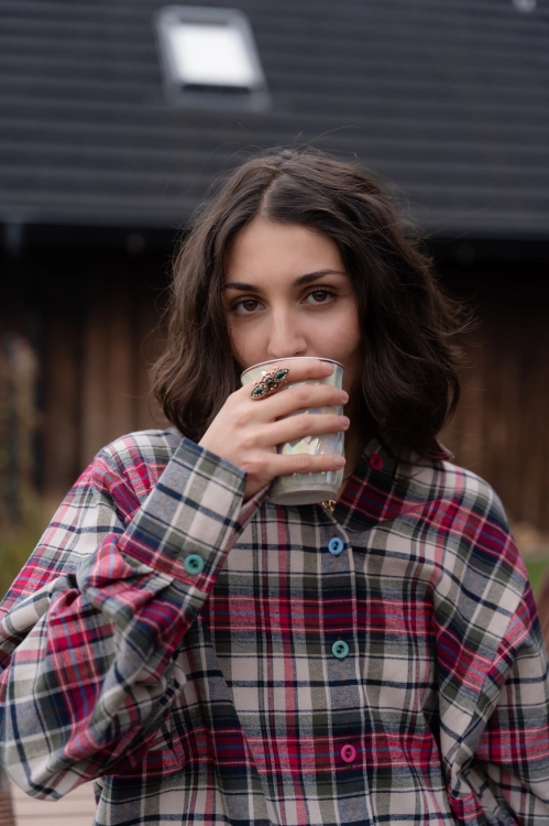 KOSZULA RED TARTAN bawełniana oversize Pracownia FIO