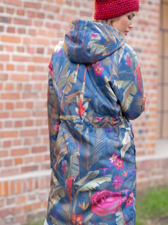 Kurtka parka zimowa - papugi