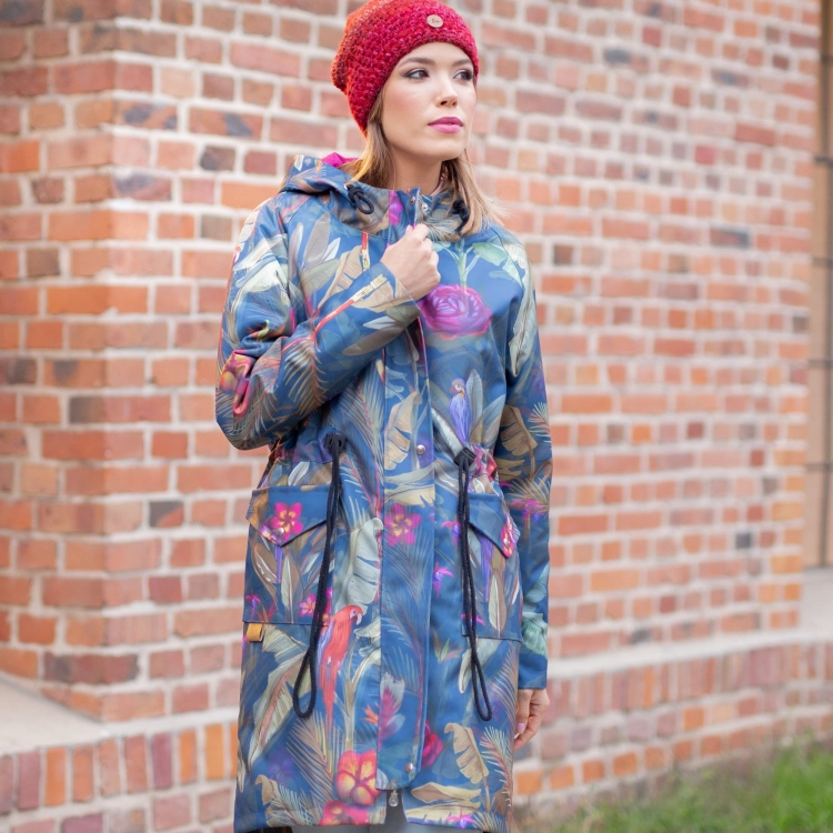 Kurtka parka zimowa - papugi