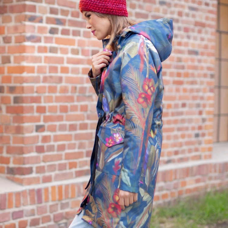 Kurtka parka zimowa - papugi