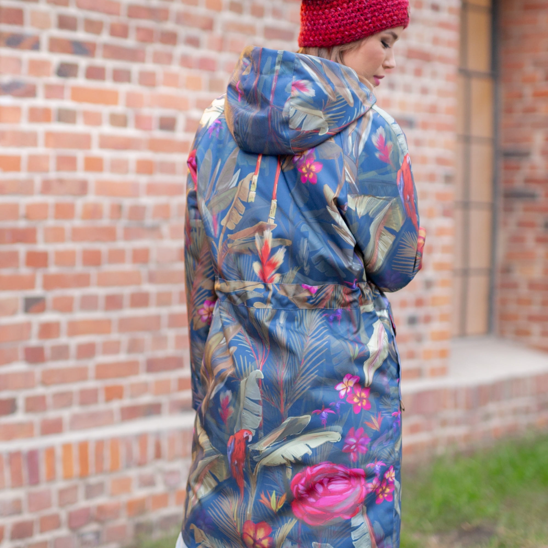 Kurtka parka zimowa - papugi