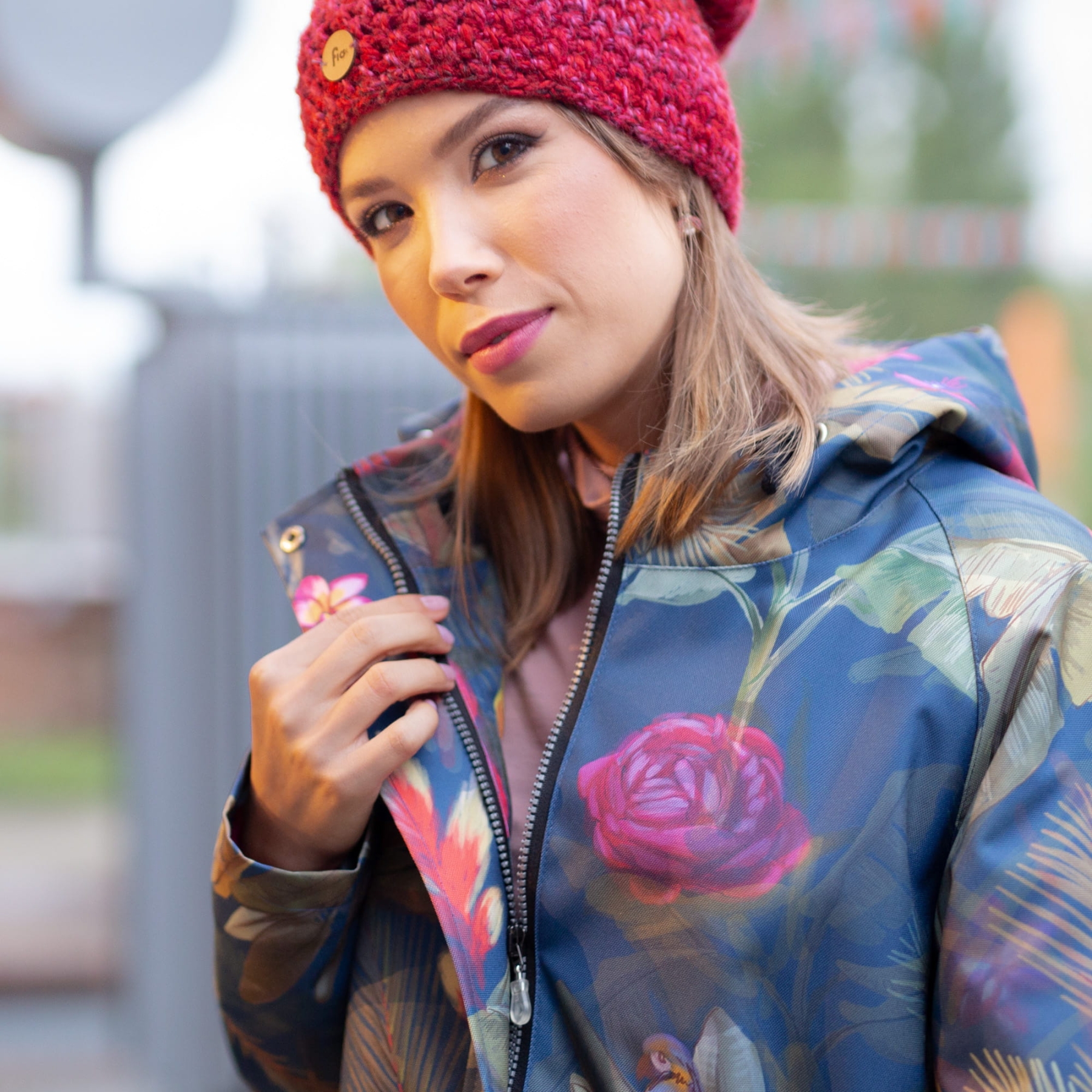 Kurtka parka zimowa - papugi