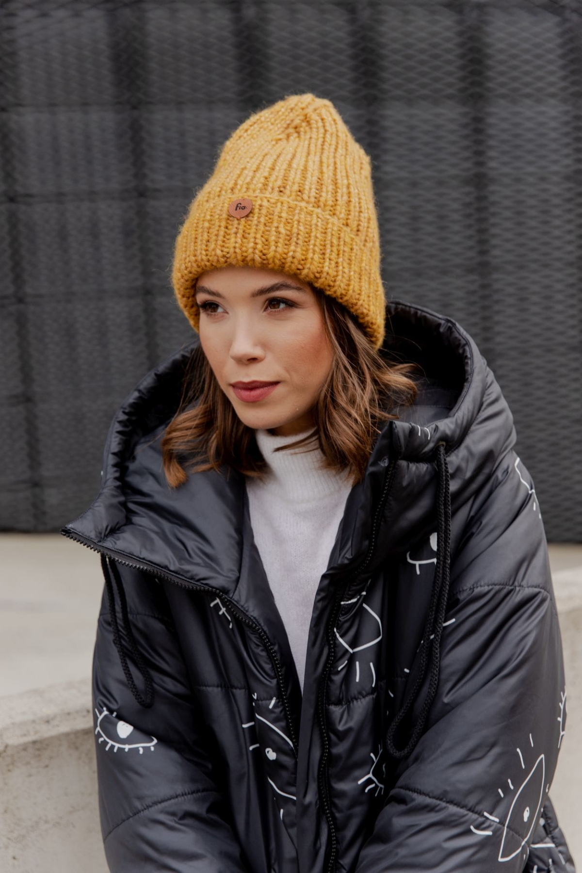 Czapka Wooly - Yellow