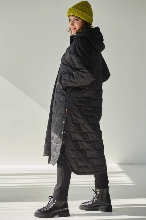 Peleryna Zimowa Pikowana - Black