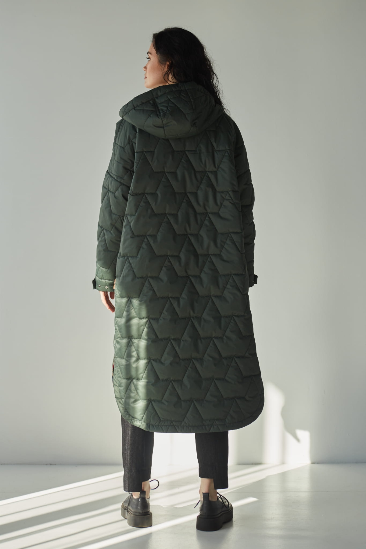 Peleryna Zimowa Pikowana - Khaki