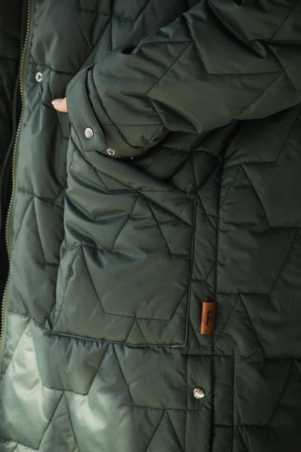 Peleryna Zimowa Pikowana - Khaki