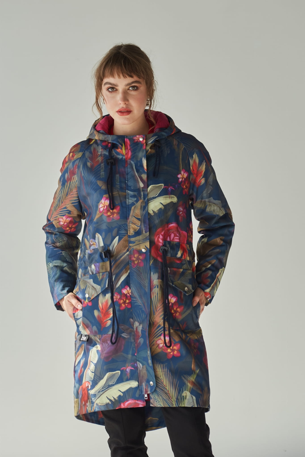 Kurtka parka zimowa - papugi