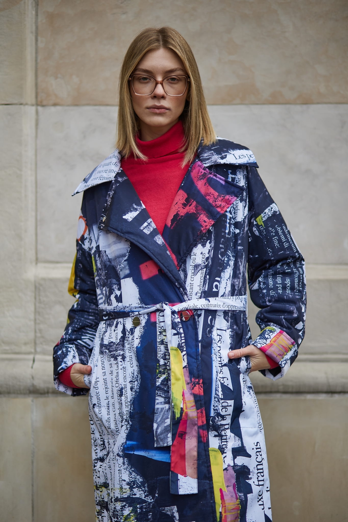 Płaszcz Vanita- Ortalion Kolaż