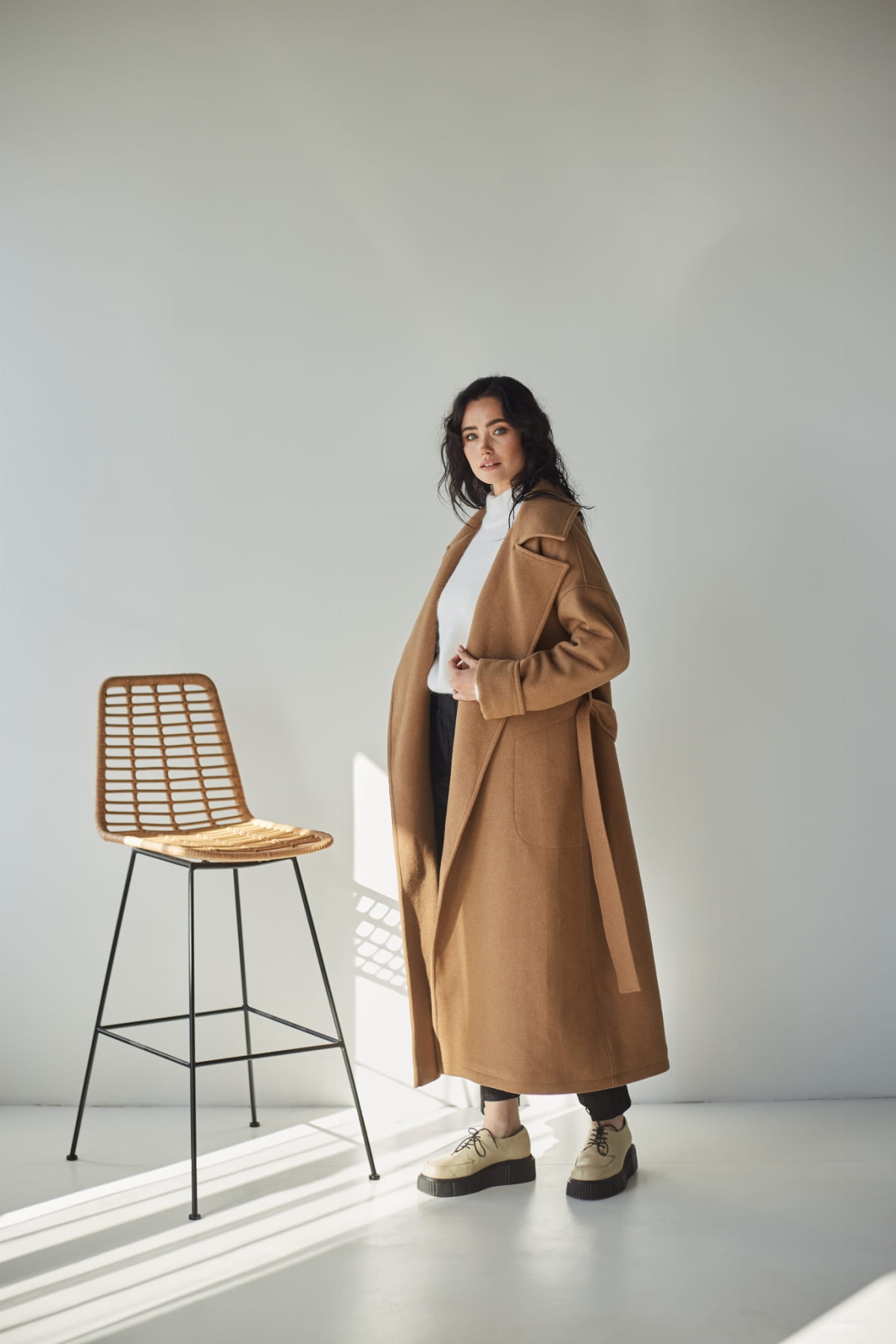 Płaszcz Wełniany Vanita- Camel