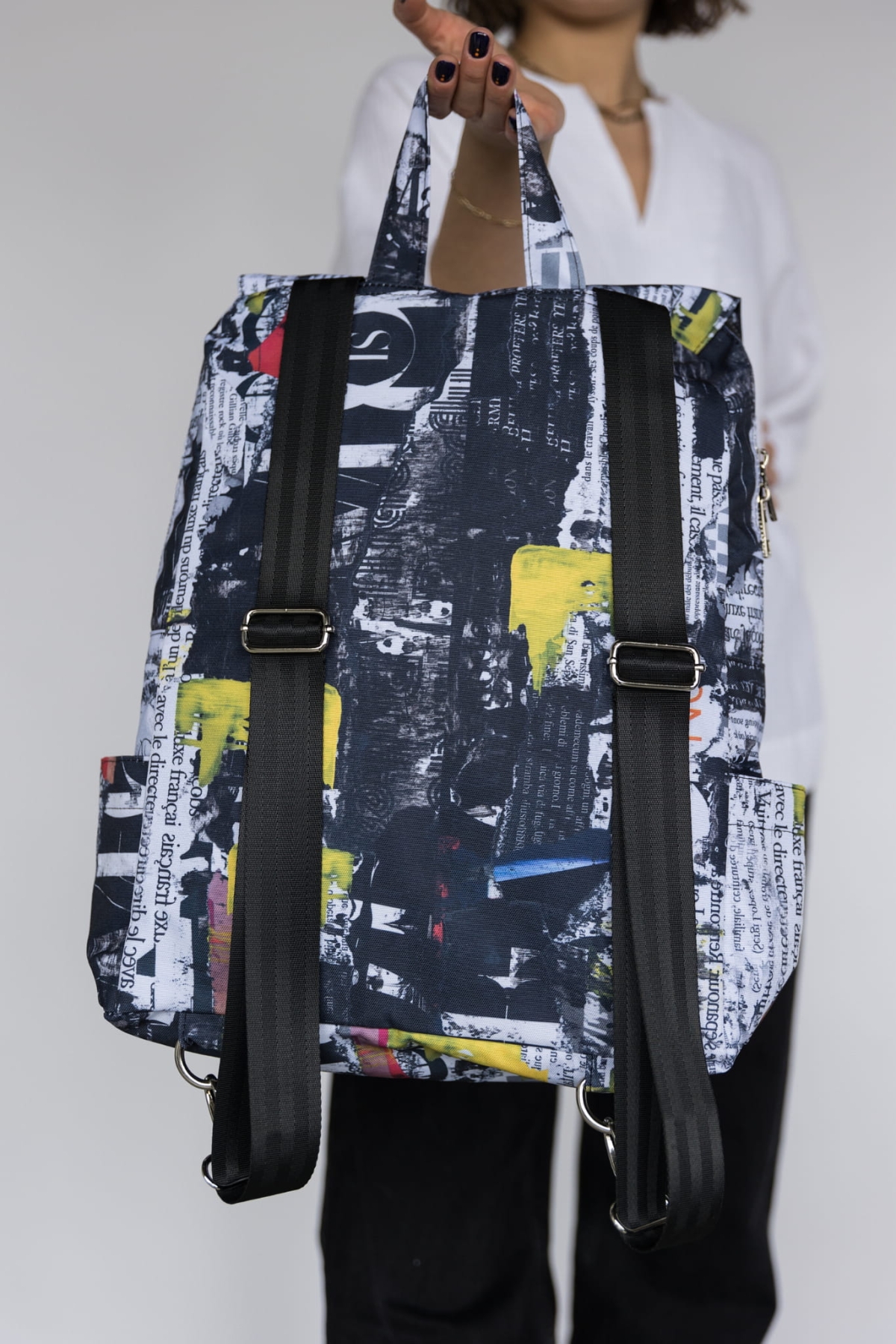 Plecak Miejski Gazeta- Wodoodporny z Autorskimi Printami