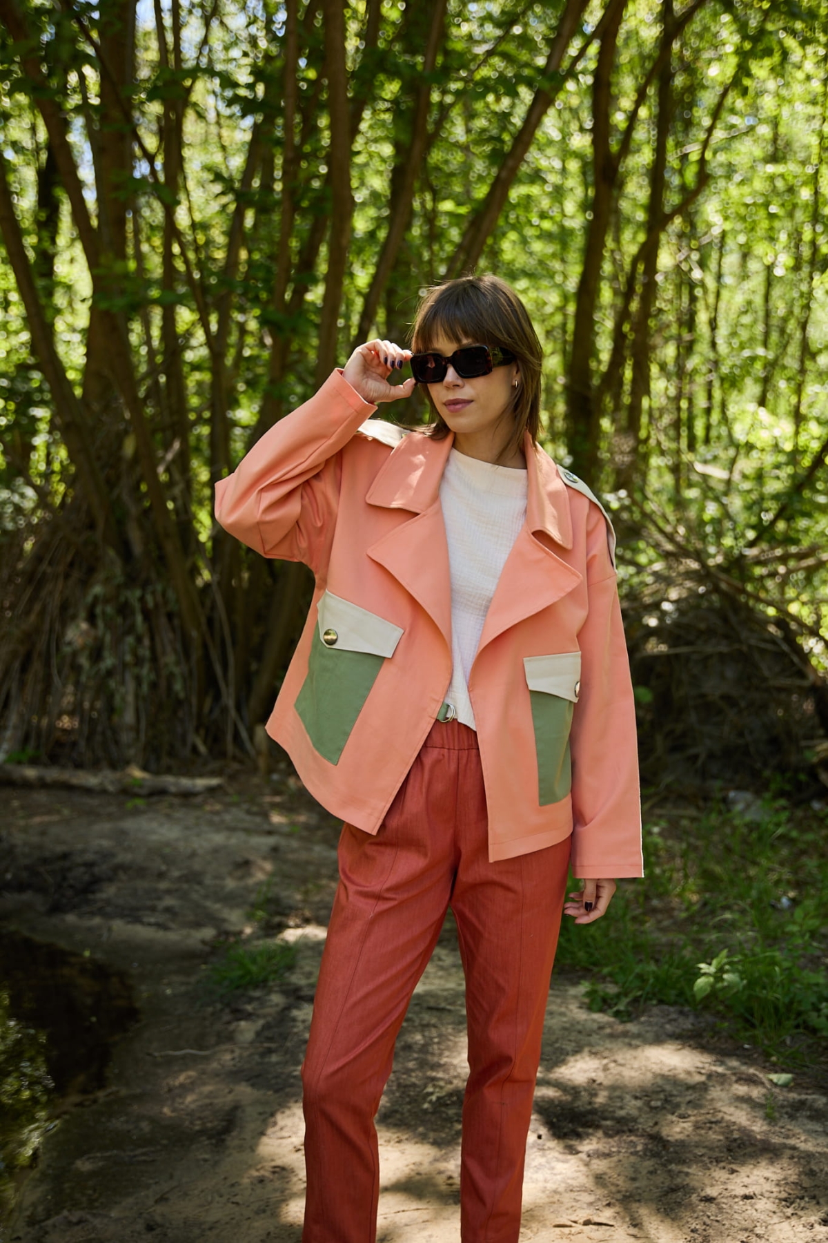 Kurtka Damska "Vanita Orange Mix " - Casualowa Elegancja od Pracowni Fio