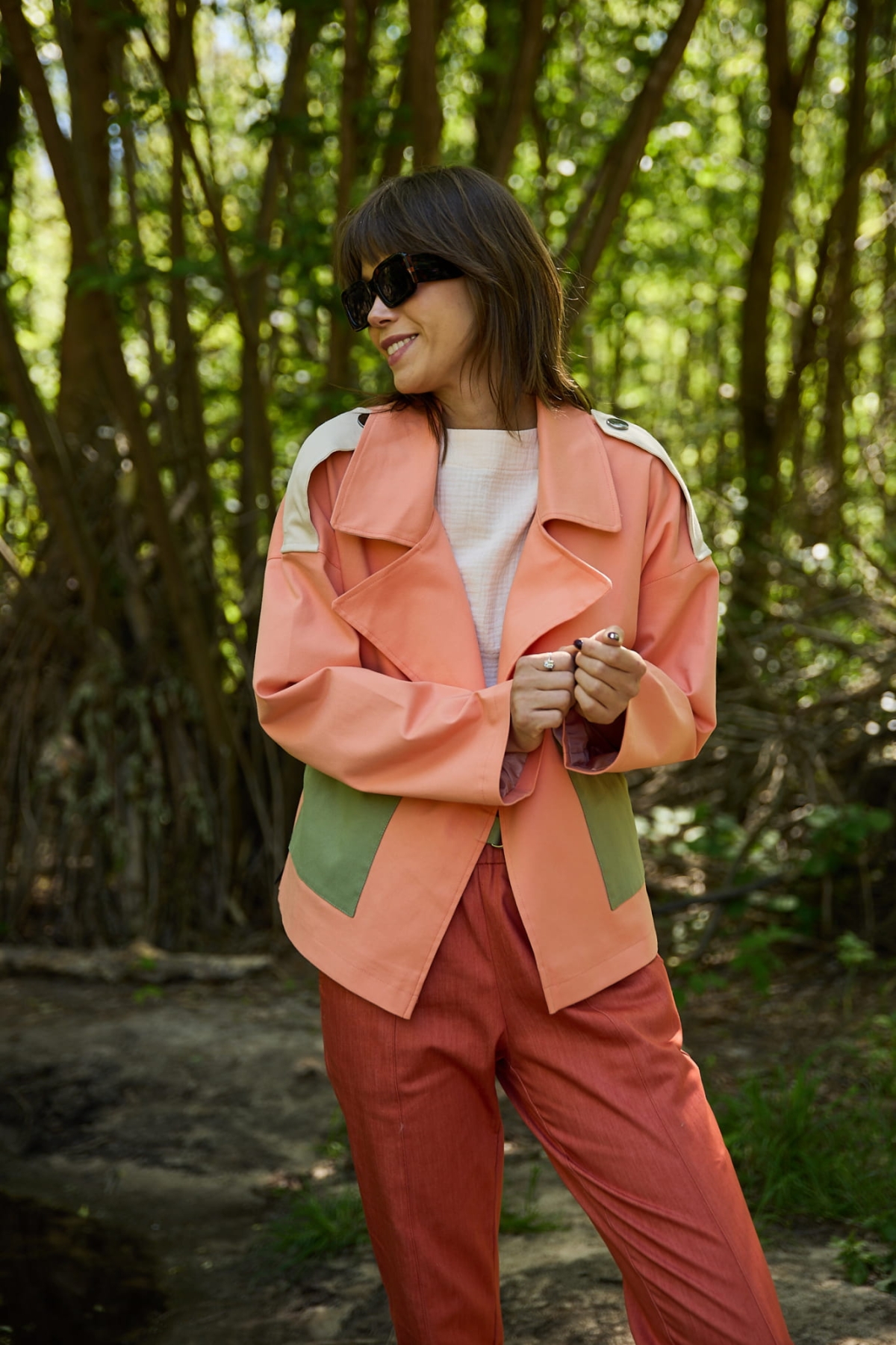 Kurtka Damska "Vanita Orange Mix " - Casualowa Elegancja od Pracowni Fio