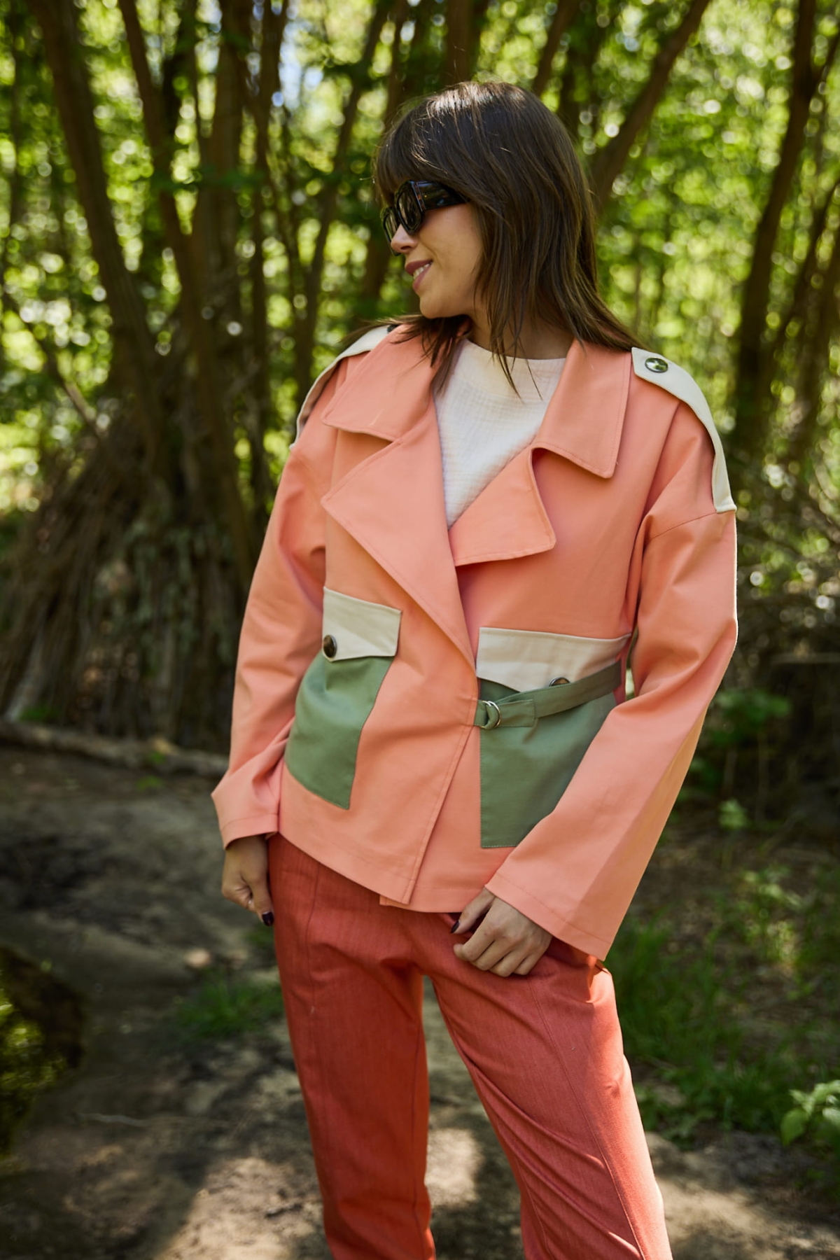 Kurtka Damska "Vanita Orange Mix " - Casualowa Elegancja od Pracowni Fio