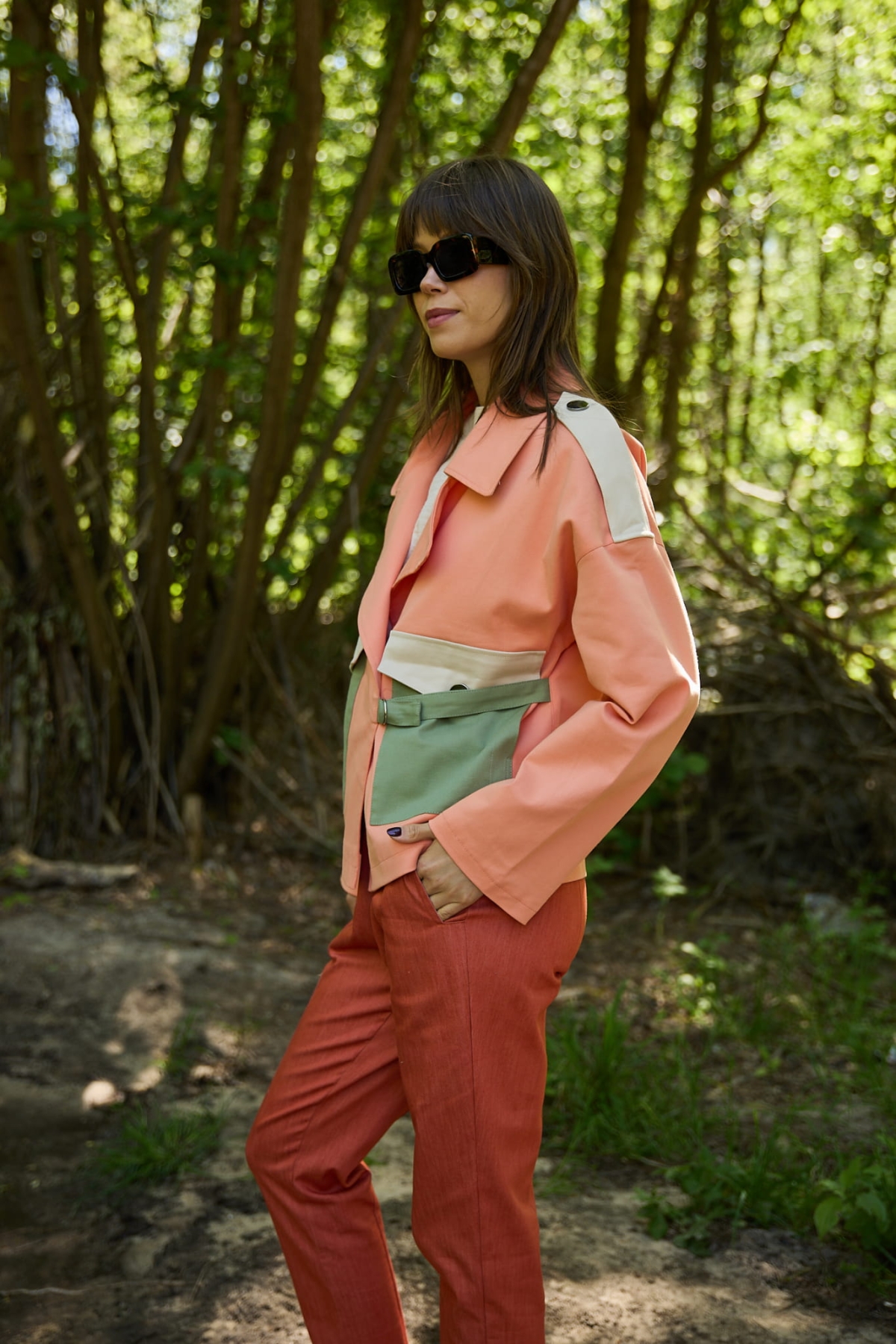 Kurtka Damska "Vanita Orange Mix " - Casualowa Elegancja od Pracowni Fio