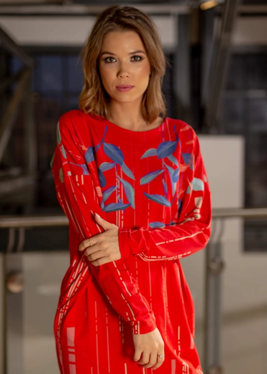 Sukienka Fio Tuba - Butterfly Red