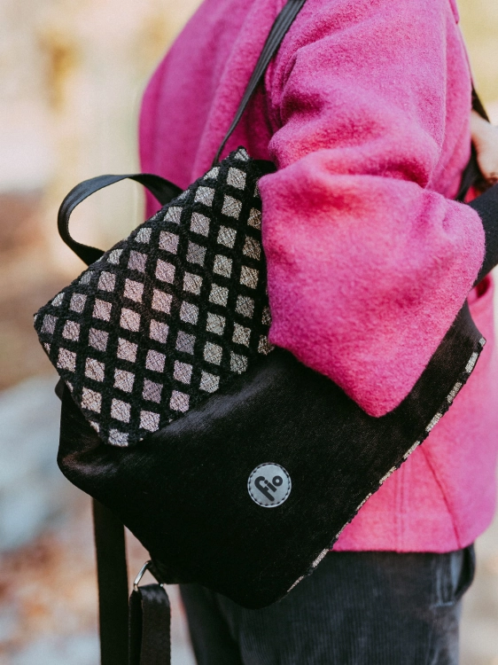 Czarny Plecak Miejski Mini -Chenille