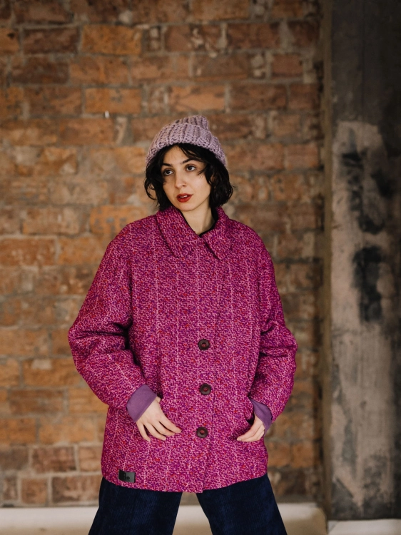 Kurtka wełniana TINITA -Fucsia