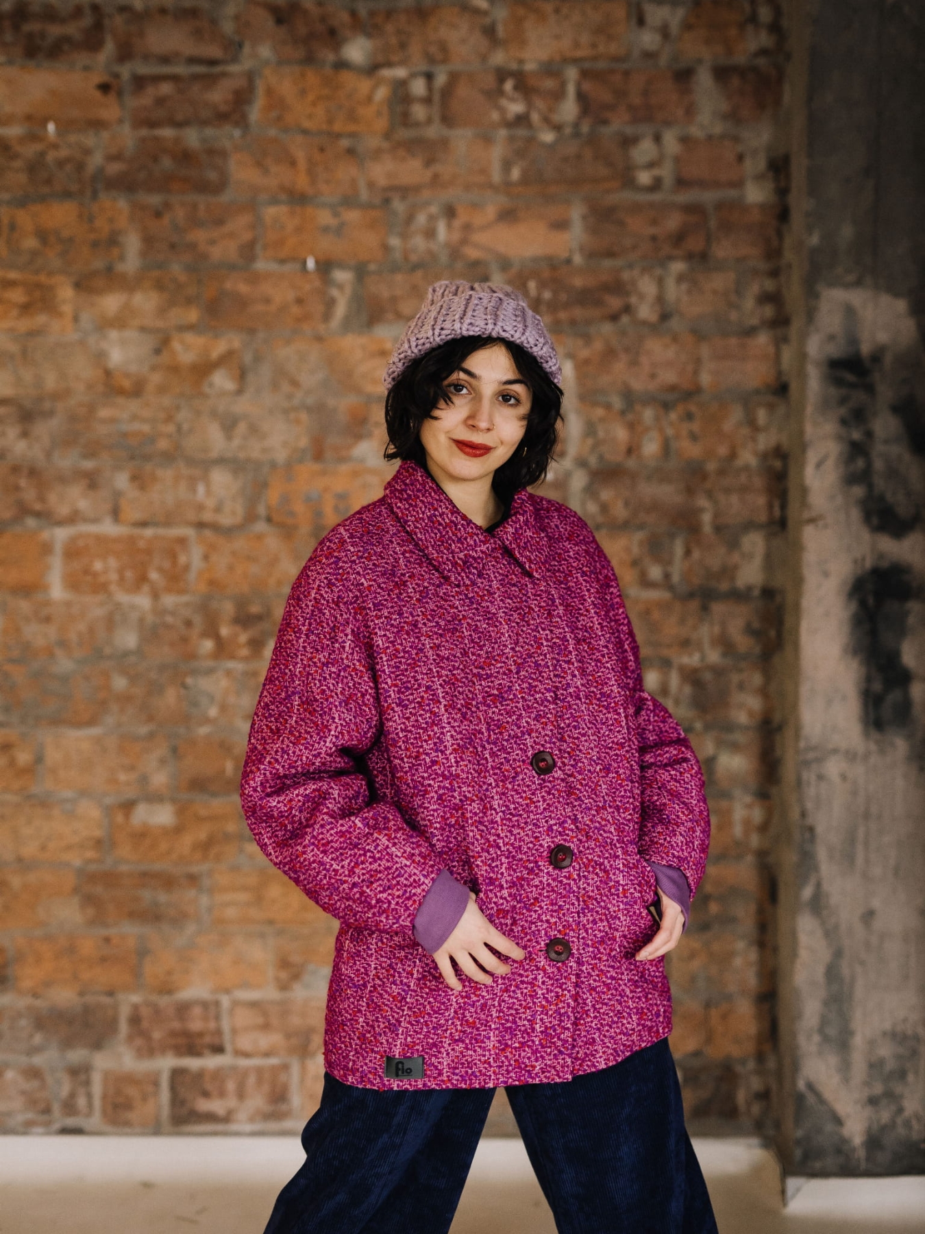 Kurtka wełniana TINITA -Fucsia